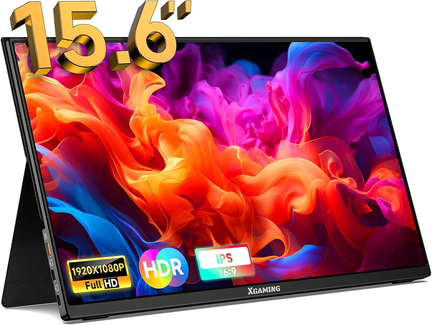 Xgaming 15.6'' Portable Monitor, 1080P FHD IPS Laptop Monitor with Case (Black)