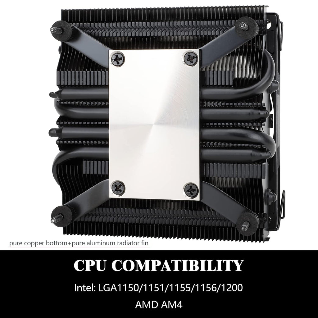AXP90 X47 Black Low Profile CPU Air Cooler, 47Mm Height, TL-9015B Slim PWM CPU Fan, AGHP Technology, Computer ITX CPU Heatsink Cooler, for AMD:AM4 Am5/Intel 1150/1151/1200/1700
