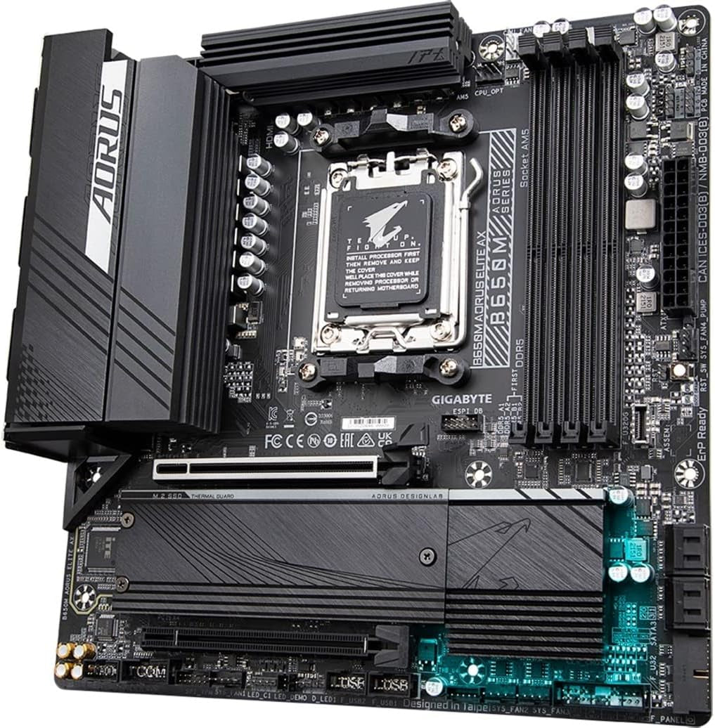 GIGABYTE B650M AORUS Elite AX AMD AM5 Matx Motherboard,Support Ryzen 9000/8000/7000 Series,Ddr5, 12+2+2 Power Phase,Pcie 5.0 M.2, USB-C 3.2 Gen 2,Wifi6E,2.5Gbe,Ez-Latch,Q-Flash,Rgb Fusion (Pack of 8)