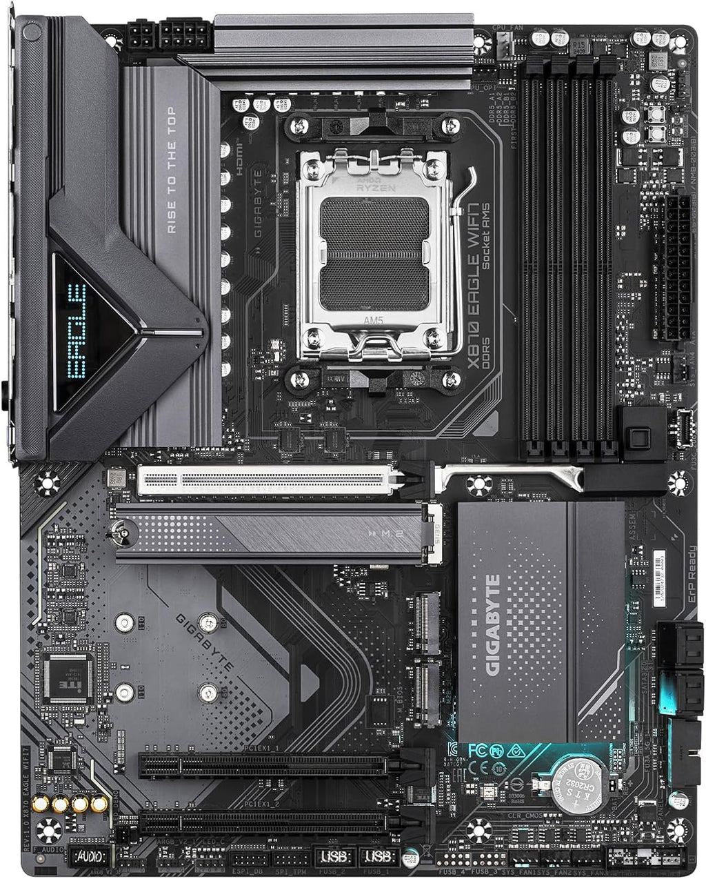 GIGABYTE X870 Eagle WIFI7 AMD AM5 LGA 1718 Motherboard, ATX, DDR5, 4X M.2, Pcie 5.0, USB4, WIFI7, 2.5Gbe LAN, Ez-Latch, 5-Year Warranty