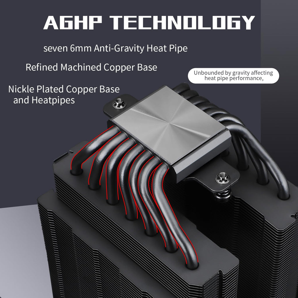 Phantom Spirit 120 EVO CPU Air Cooler, 7 Heat Pipes CPU Cooler,Dual 120Mm TL-K12 PWM Fans, 2150RPM, for AM4 /Am5/Intel 1851/1700/115X/1200/2011, PC Cooling