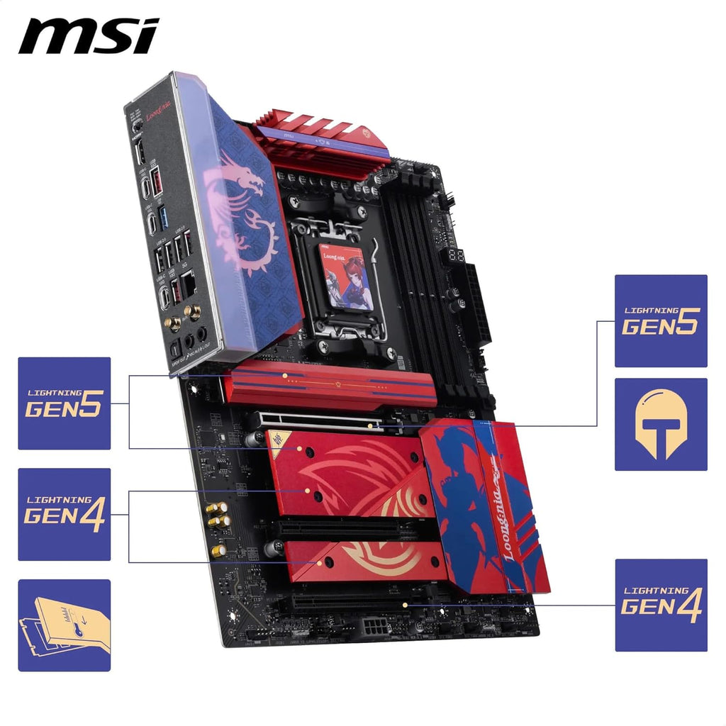 MSI B850 MLG EDTION Motherboard, ATX - Supports AMD Ryzen 9000/8000 / 7000 Processors, AM5-80A SPS VRM, DDR5 Memory Boost (8400+Mt/S OC), Pcie 5.0 X16, M.2 Gen5, Wi-Fi 7, 5G LAN