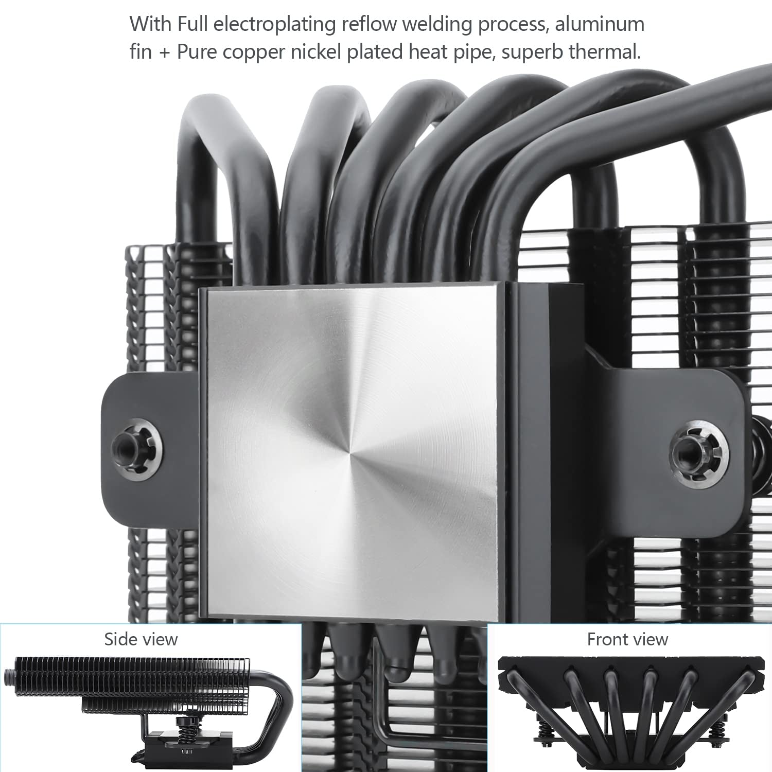 AXP-120-X67 Black ARGB Low Profile CPU Air Cooler with Quite 120Mm TL-C12015B-S Low Profile PWM Fan, 6 Heat Pipes, 67Mm Height, for AMD Am4/Intel LGA 1700/1150/1151/1851/1200/2011/2066