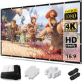 Vabogu Projector Screen 150 Inch, 4K Movie Projector Screen 16:9 HD Foldable and Portable Anti-Crease
